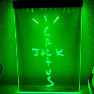 CACTUS JACK LED NEON GREEN LIGHT SIGN 8x12
